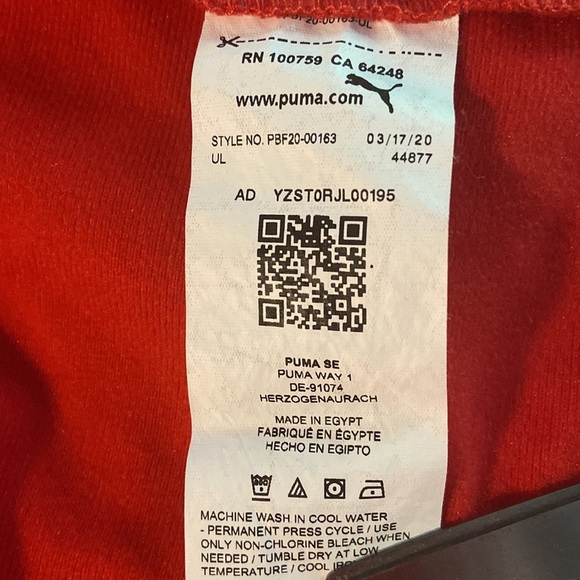 Puma Boys Size 6 Red Full Zip Jacket with Pockets Athletic Track Style 4939 - Picture 6 of 6